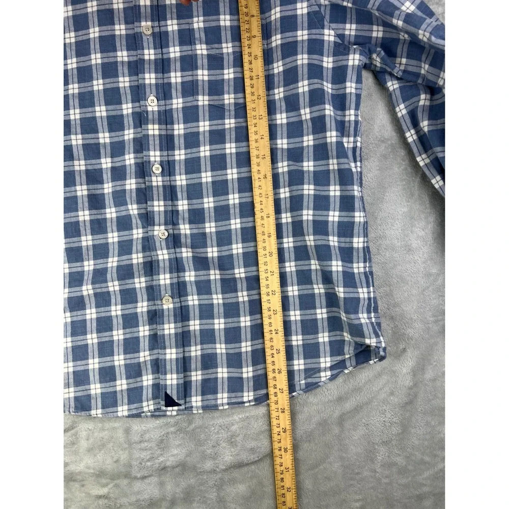 UNTUCKit Men's Large Carmenet Blue White‎ Plaid Button Down Shirt  Long Sleeve